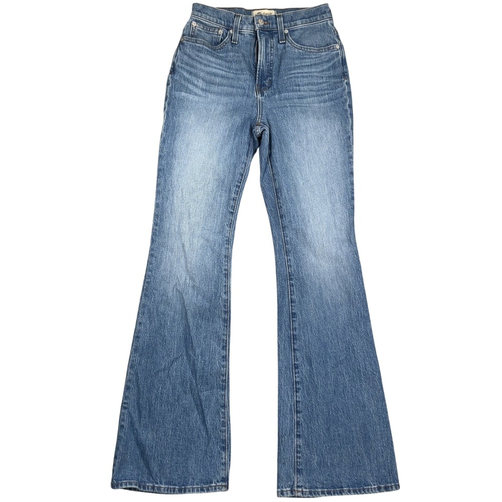 Madewell Perfect Vintage Jean Women 25 Blue Flare Mid Denim‎ Stretch USA